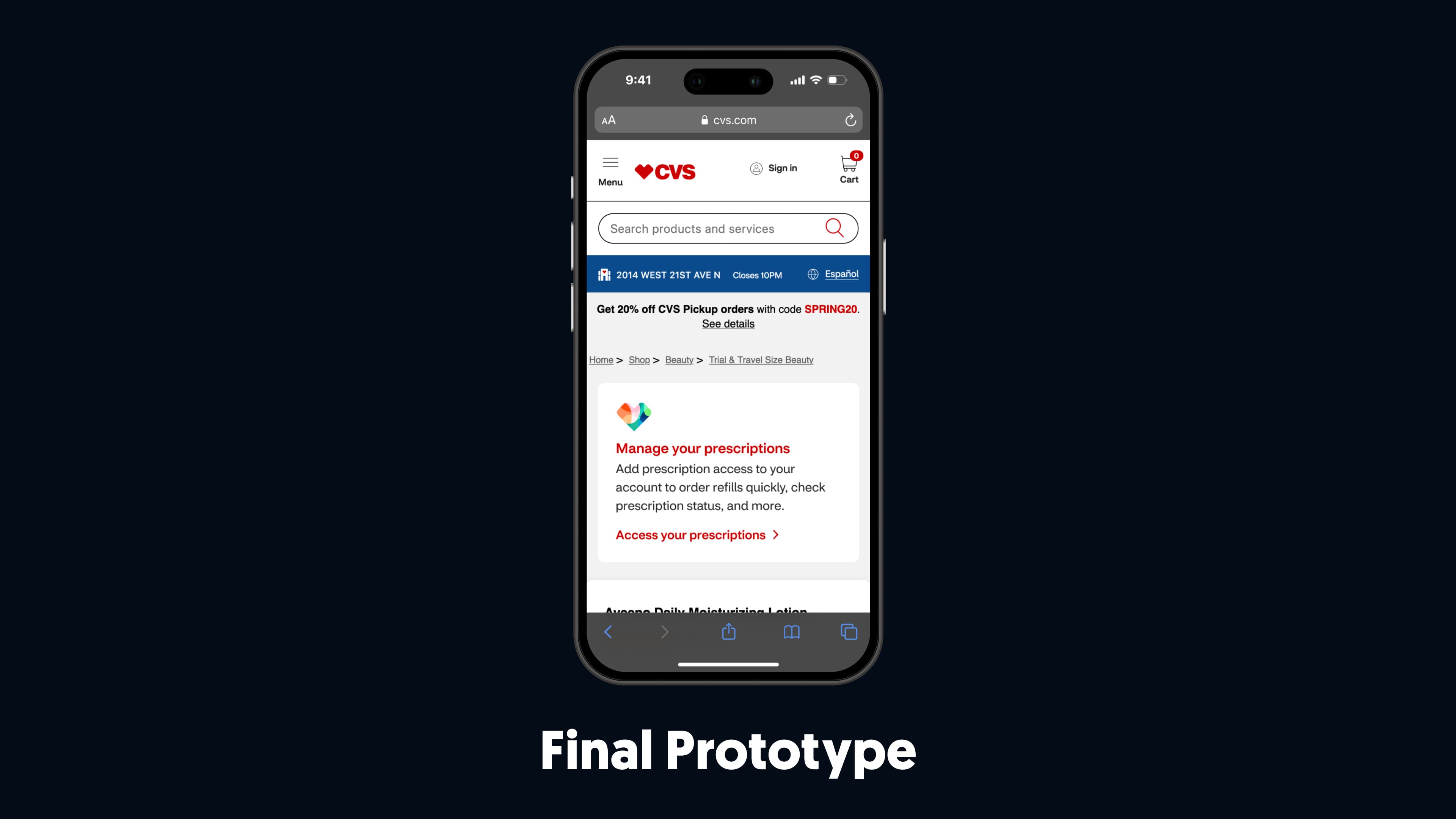 Final Prototype, mWeb