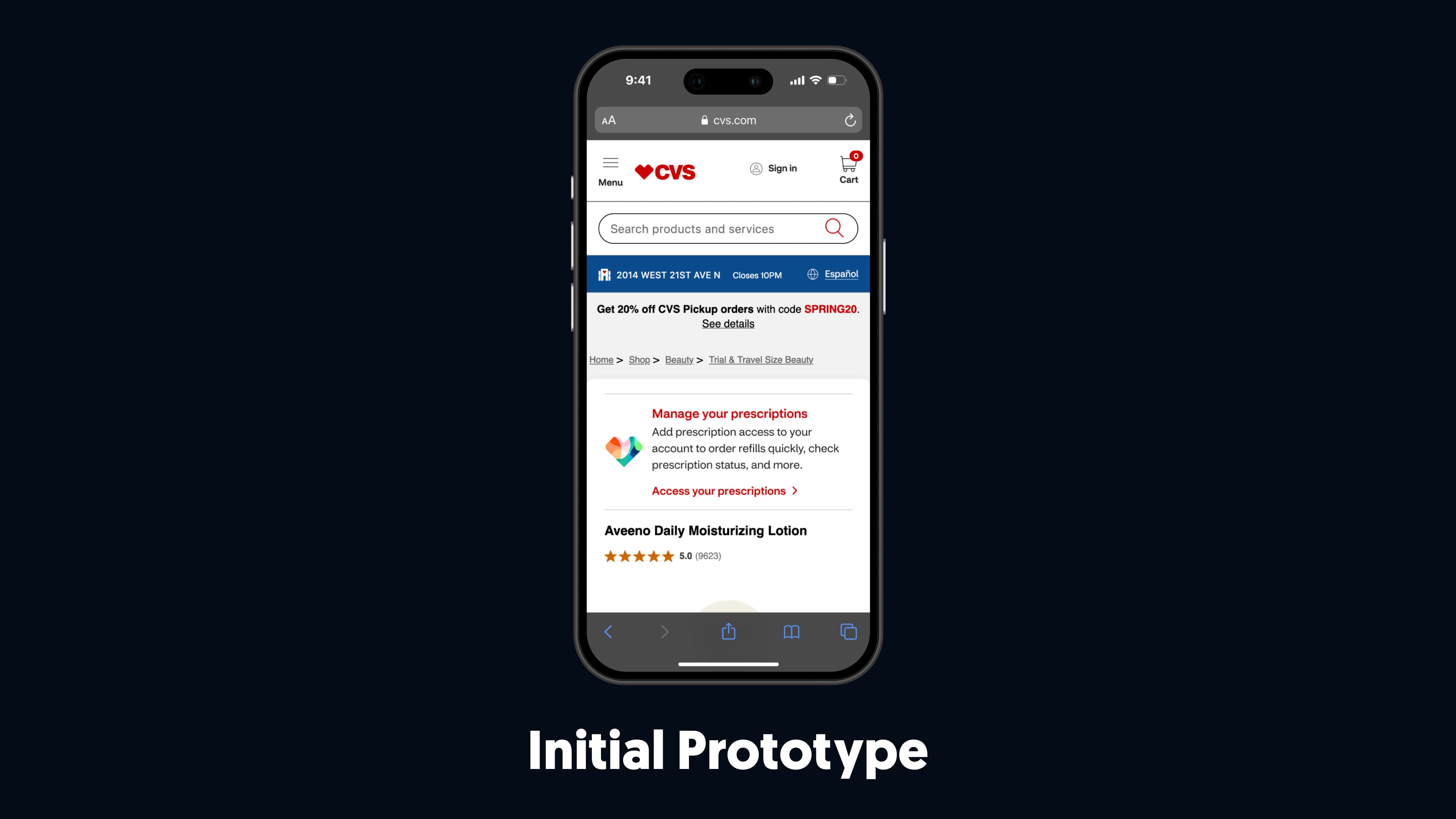 Initial Prototype, mWeb